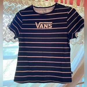 Striped VANS t-shirt with scalloped sleeves